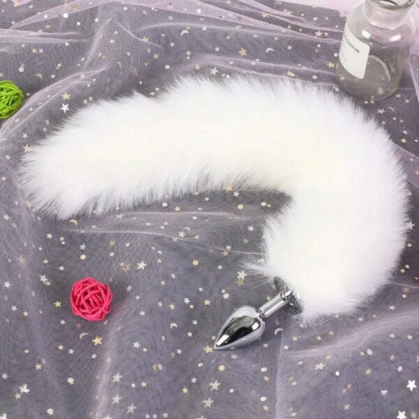 small 1 8 2 2cm fox tail sex toys anal plug role playing adult game couple training rabbit tail butt plug anal toys for couple