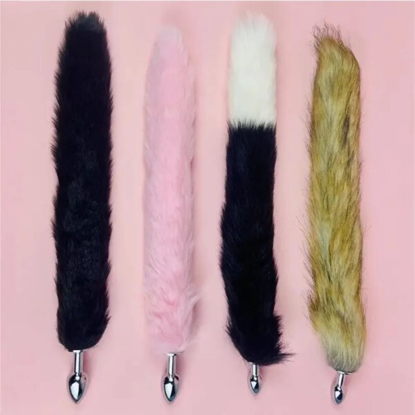 small 1 8 2 2cm fox tail sex toys anal plug role playing adult game couple training rabbit tail butt plug anal toys for couple
