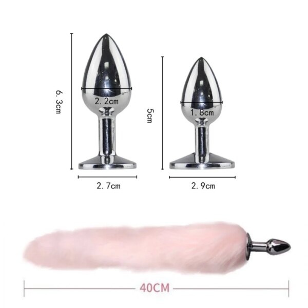 small 1 8 2 2cm fox tail sex toys anal plug role playing adult game couple training rabbit tail butt plug anal toys for couple