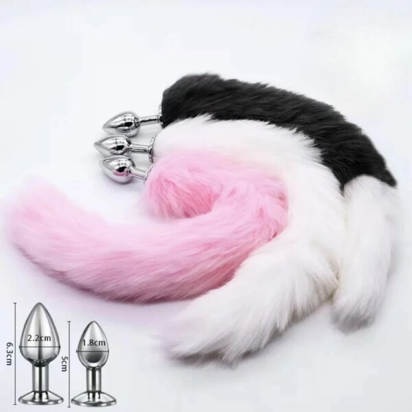 small 1 8 2 2cm fox tail sex toys anal plug role playing adult game couple training rabbit tail butt plug anal toys for couple