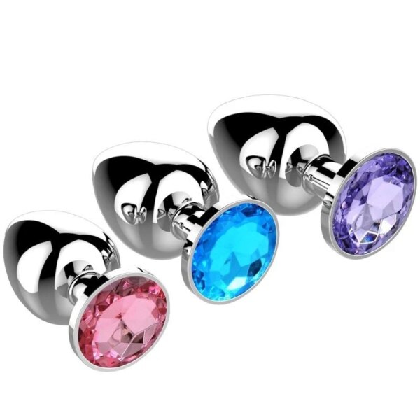 Anal Plug Sex Toys For Couple Adults Stainless Smooth Steel Dildo Butt Plug Tail Crystal Jewelry Trainer  Sex Products Shop