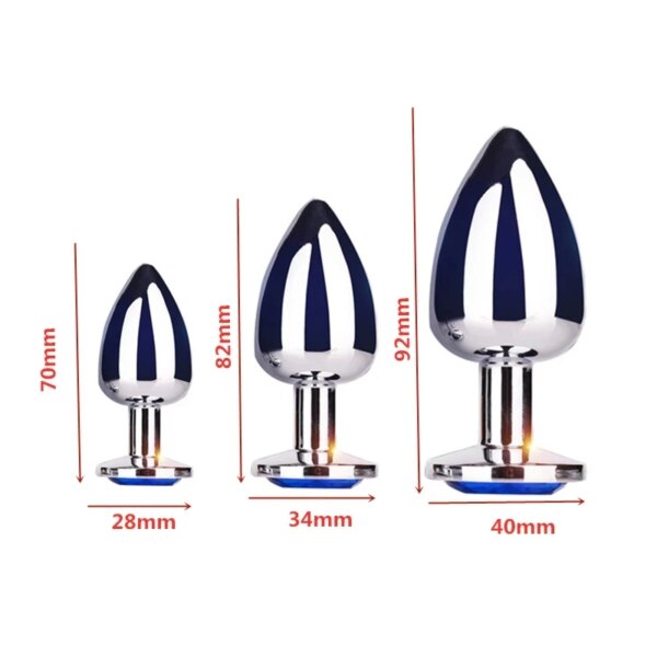 Anal Plug Sex Toys For Couple Adults Stainless Smooth Steel Dildo Butt Plug Tail Crystal Jewelry Trainer  Sex Products Shop