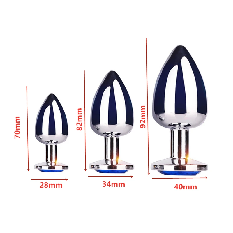 Anal Plug Sex Toys For Couple Adults Stainless Smooth Steel Dildo Butt Plug Tail Crystal Jewelry Trainer  Sex Products Shop