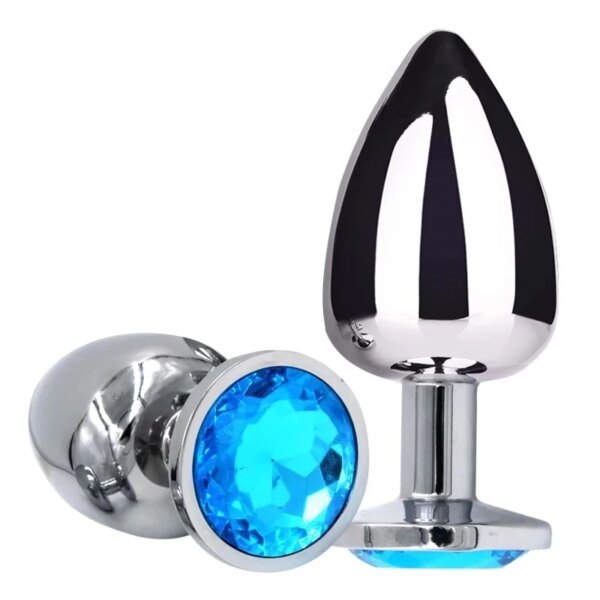 Anal Plug Sex Toys For Couple Adults Stainless Smooth Steel Dildo Butt Plug Tail Crystal Jewelry Trainer  Sex Products Shop
