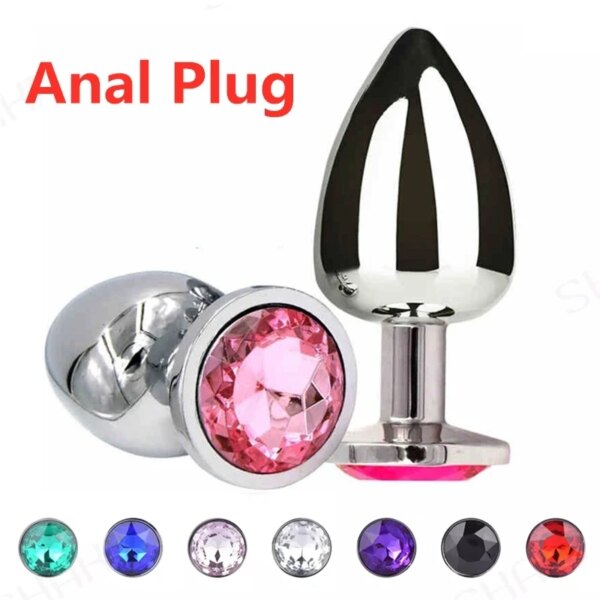 Anal Plug Sex Toys For Couple Adults Stainless Smooth Steel Dildo Butt Plug Tail Crystal Jewelry Trainer  Sex Products Shop