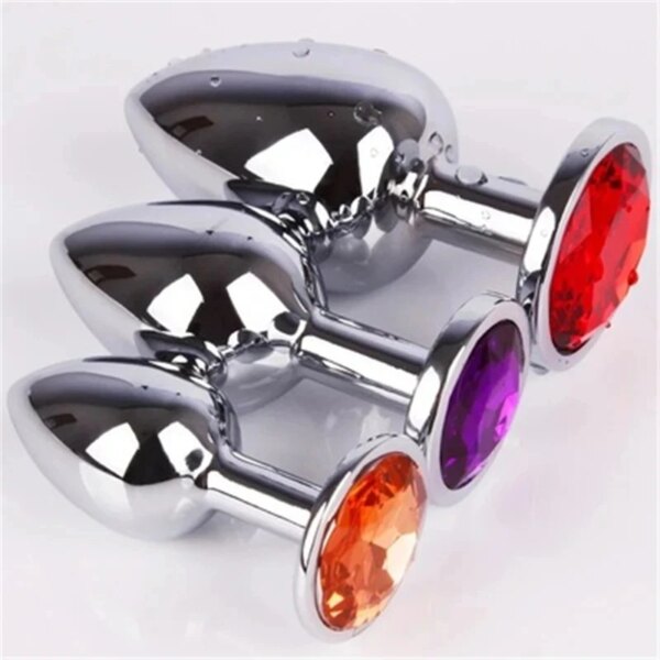 Anal Plug Sex Toys For Couple Adults Stainless Smooth Steel Dildo Butt Plug Tail Crystal Jewelry Trainer  Sex Products Shop