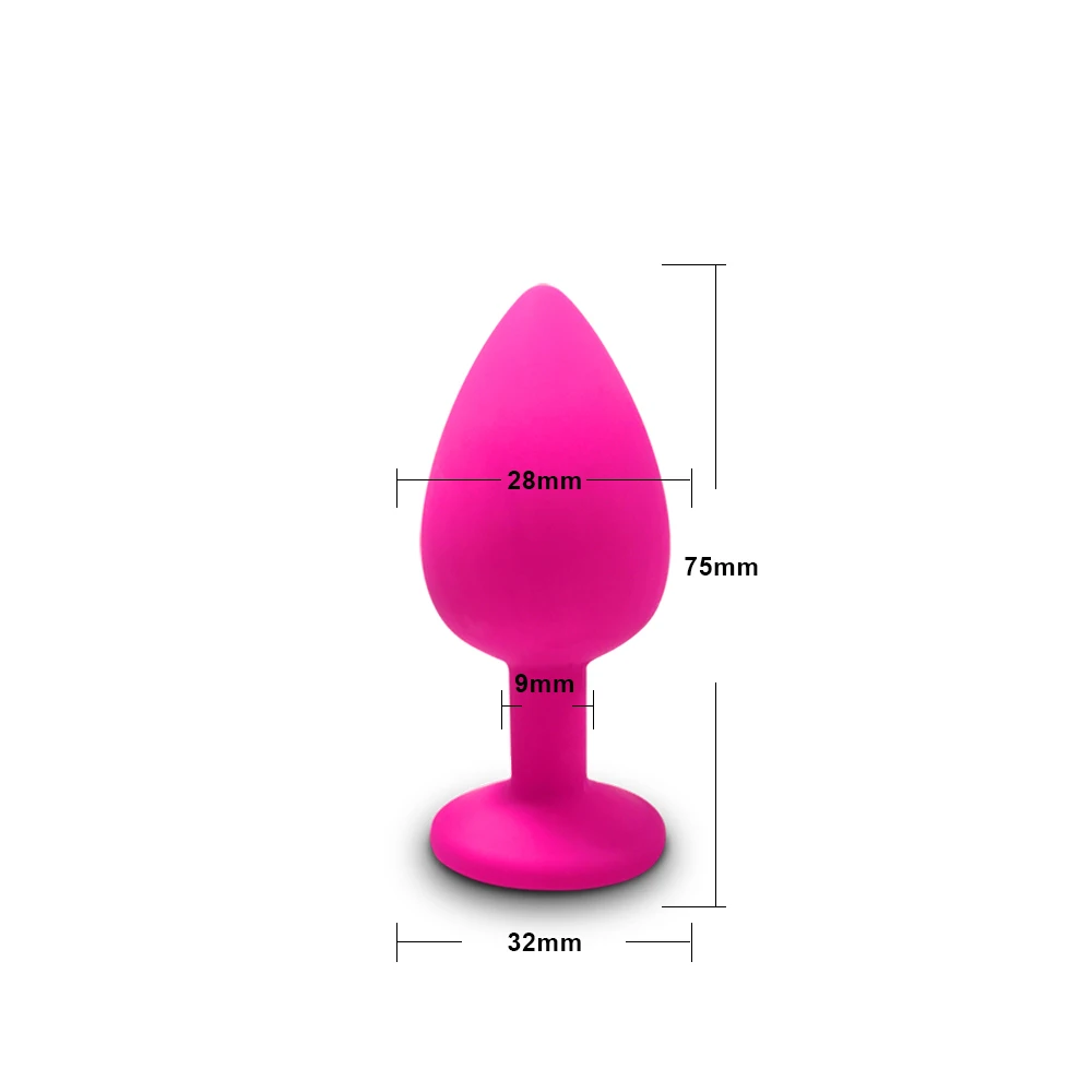 Beginner Anal Plug 3 Different Size Butt Plug with Detachable Acrylic Diamond Female Sex Toy for Men Women Couples Game