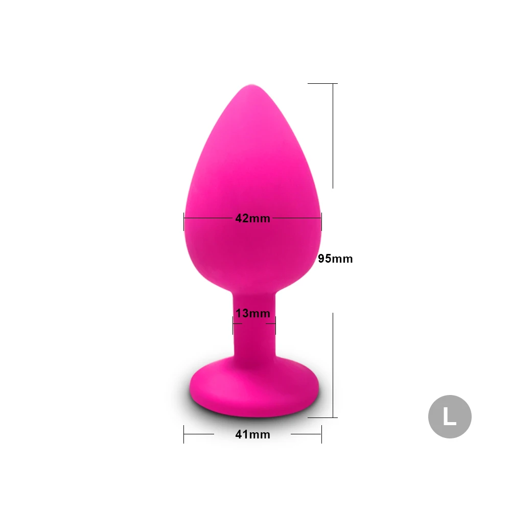 Beginner Anal Plug 3 Different Size Butt Plug with Detachable Acrylic Diamond Female Sex Toy for Men Women Couples Game