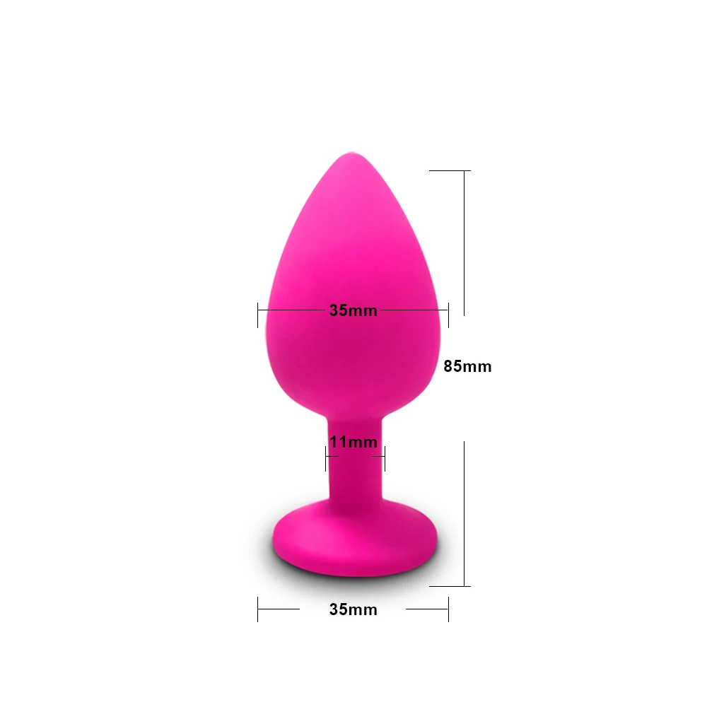 Beginner Anal Plug 3 Different Size Butt Plug with Detachable Acrylic Diamond Female Sex Toy for Men Women Couples Game