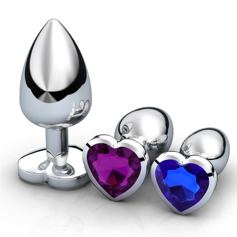 3Pcs/Set Metal Anal Plug Anal Dilator Bead Prostate Anal Massager Sex Toy For Women Anus Trainer Butt Plug With Jewelry Crystal