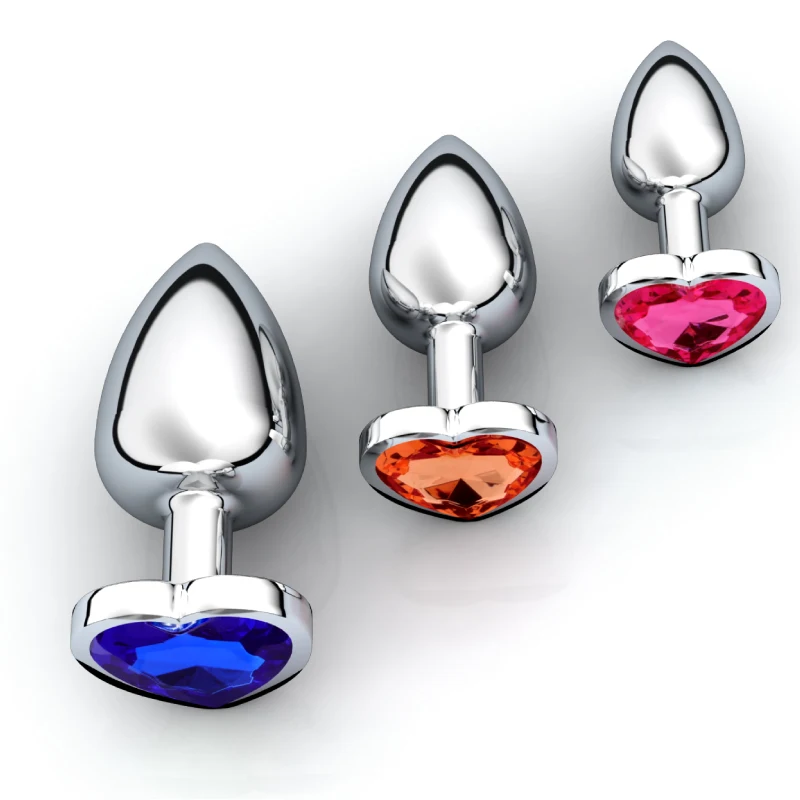 3Pcs/Set Metal Anal Plug Anal Dilator Bead Prostate Anal Massager Sex Toy For Women Anus Trainer Butt Plug With Jewelry Crystal