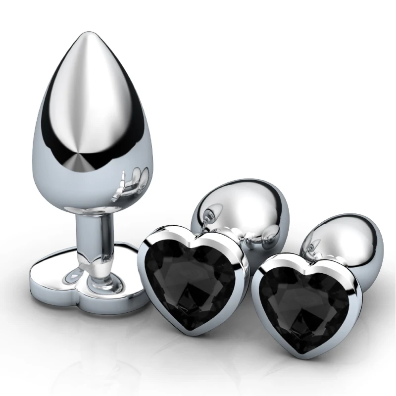 3Pcs/Set Metal Anal Plug Anal Dilator Bead Prostate Anal Massager Sex Toy For Women Anus Trainer Butt Plug With Jewelry Crystal