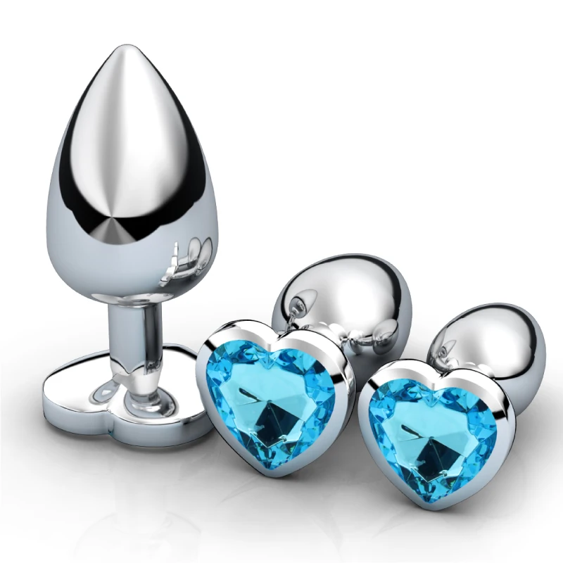3Pcs/Set Metal Anal Plug Anal Dilator Bead Prostate Anal Massager Sex Toy For Women Anus Trainer Butt Plug With Jewelry Crystal