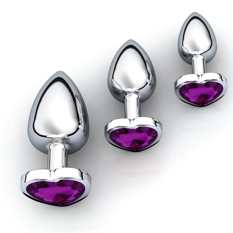 3Pcs/Set Metal Anal Plug Anal Dilator Bead Prostate Anal Massager Sex Toy For Women Anus Trainer Butt Plug With Jewelry Crystal