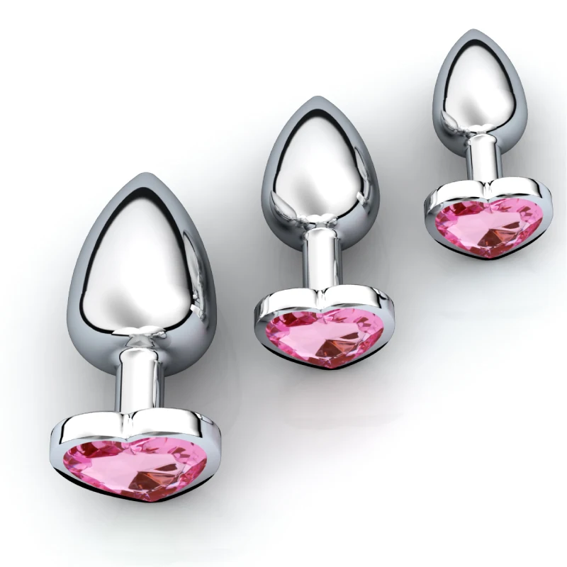 3Pcs/Set Metal Anal Plug Anal Dilator Bead Prostate Anal Massager Sex Toy For Women Anus Trainer Butt Plug With Jewelry Crystal