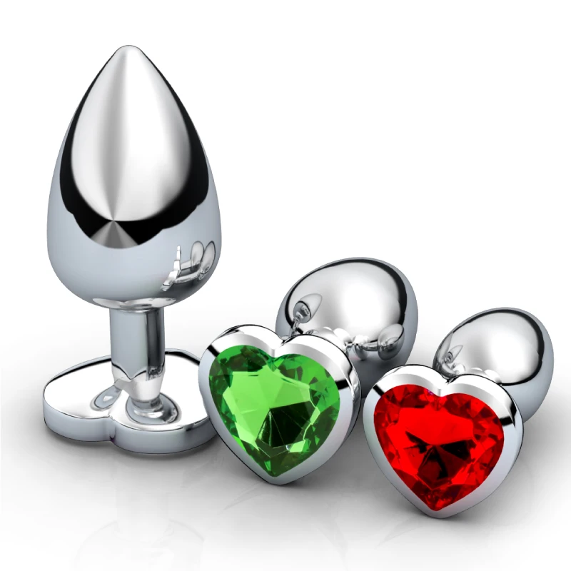 3Pcs/Set Metal Anal Plug Anal Dilator Bead Prostate Anal Massager Sex Toy For Women Anus Trainer Butt Plug With Jewelry Crystal