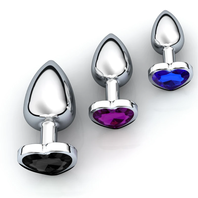 3Pcs/Set Metal Anal Plug Anal Dilator Bead Prostate Anal Massager Sex Toy For Women Anus Trainer Butt Plug With Jewelry Crystal