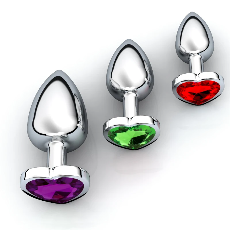 3Pcs/Set Metal Anal Plug Anal Dilator Bead Prostate Anal Massager Sex Toy For Women Anus Trainer Butt Plug With Jewelry Crystal