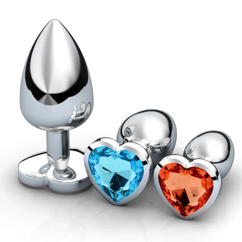 3Pcs/Set Metal Anal Plug Anal Dilator Bead Prostate Anal Massager Sex Toy For Women Anus Trainer Butt Plug With Jewelry Crystal