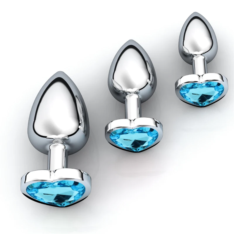 3Pcs/Set Metal Anal Plug Anal Dilator Bead Prostate Anal Massager Sex Toy For Women Anus Trainer Butt Plug With Jewelry Crystal