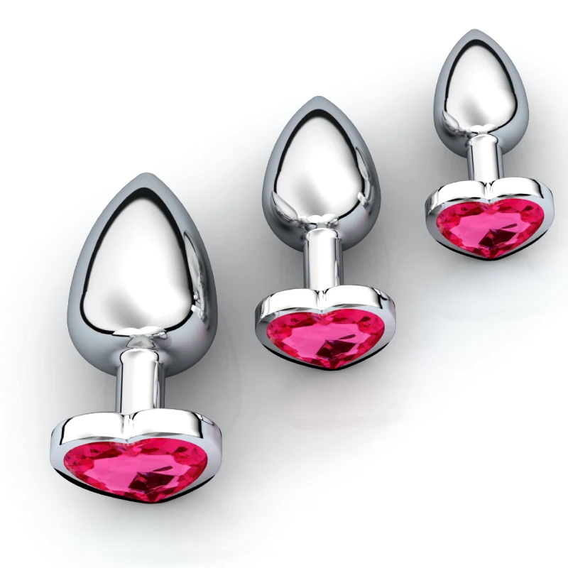 3Pcs/Set Metal Anal Plug Anal Dilator Bead Prostate Anal Massager Sex Toy For Women Anus Trainer Butt Plug With Jewelry Crystal