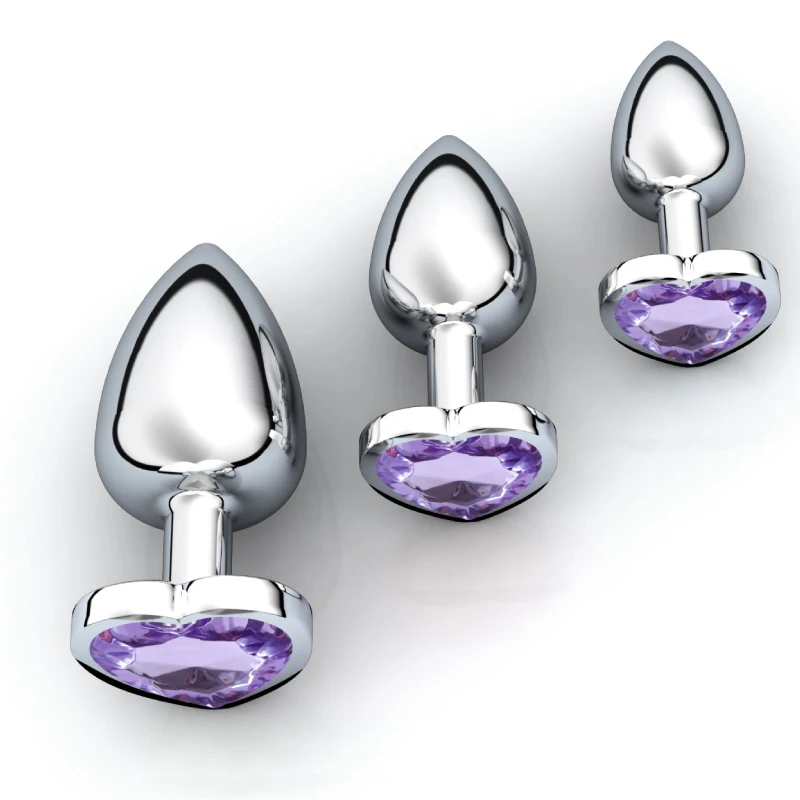3Pcs/Set Metal Anal Plug Anal Dilator Bead Prostate Anal Massager Sex Toy For Women Anus Trainer Butt Plug With Jewelry Crystal