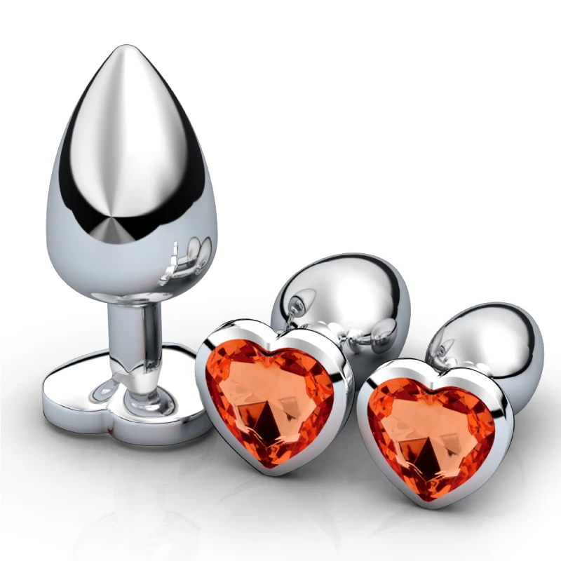 3Pcs/Set Metal Anal Plug Anal Dilator Bead Prostate Anal Massager Sex Toy For Women Anus Trainer Butt Plug With Jewelry Crystal