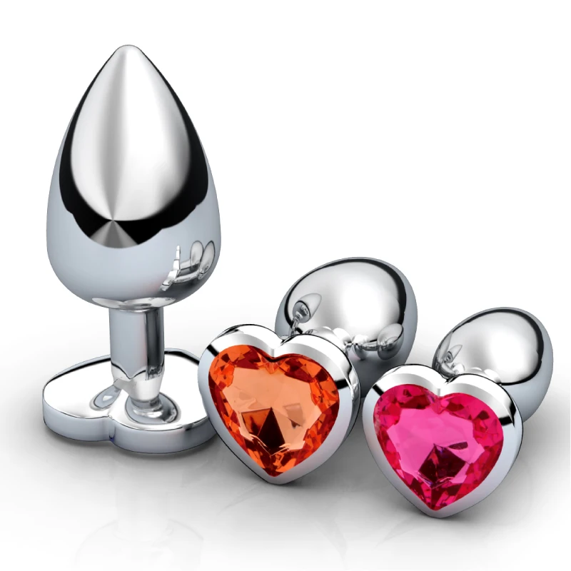 3Pcs/Set Metal Anal Plug Anal Dilator Bead Prostate Anal Massager Sex Toy For Women Anus Trainer Butt Plug With Jewelry Crystal