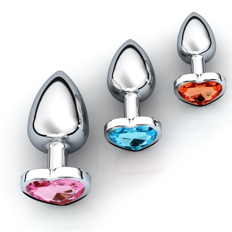 3Pcs/Set Metal Anal Plug Anal Dilator Bead Prostate Anal Massager Sex Toy For Women Anus Trainer Butt Plug With Jewelry Crystal