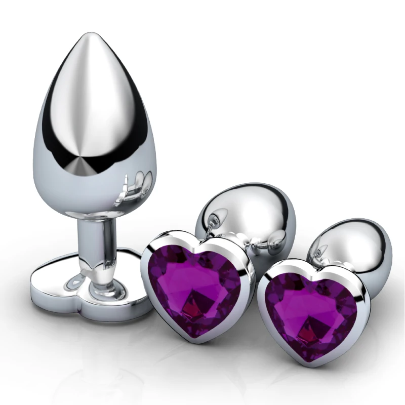 3Pcs/Set Metal Anal Plug Anal Dilator Bead Prostate Anal Massager Sex Toy For Women Anus Trainer Butt Plug With Jewelry Crystal