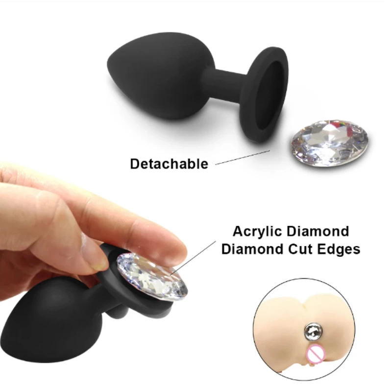 Silicone Butt Plug Anal Plug Unisex Sex Stopper 3 Different Size Adult Products for Men/Women Anal Trainer for Couples Sex Toys