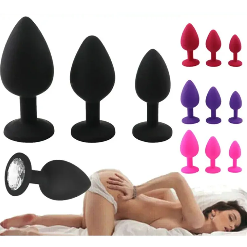 Silicone Butt Plug Anal Plug Unisex Sex Stopper 3 Different Size Adult Products for Men/Women Anal Trainer for Couples Sex Toys