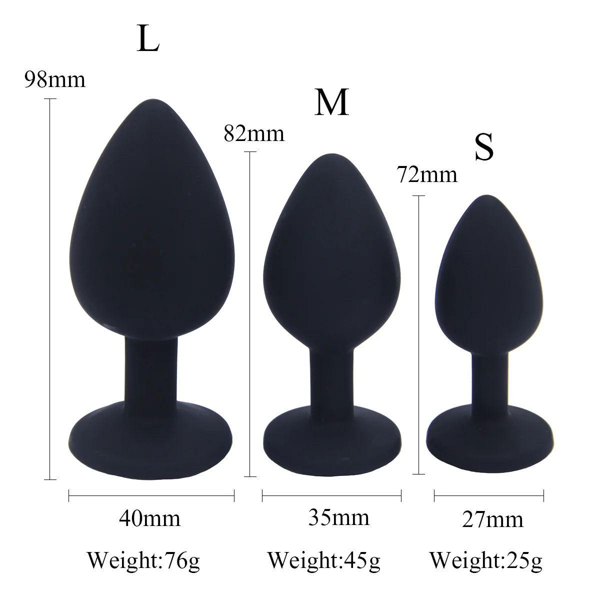 Silicone Butt Plug Anal Plug Unisex Sex Stopper 3 Different Size Adult Products for Men/Women Anal Trainer for Couples Sex Toys