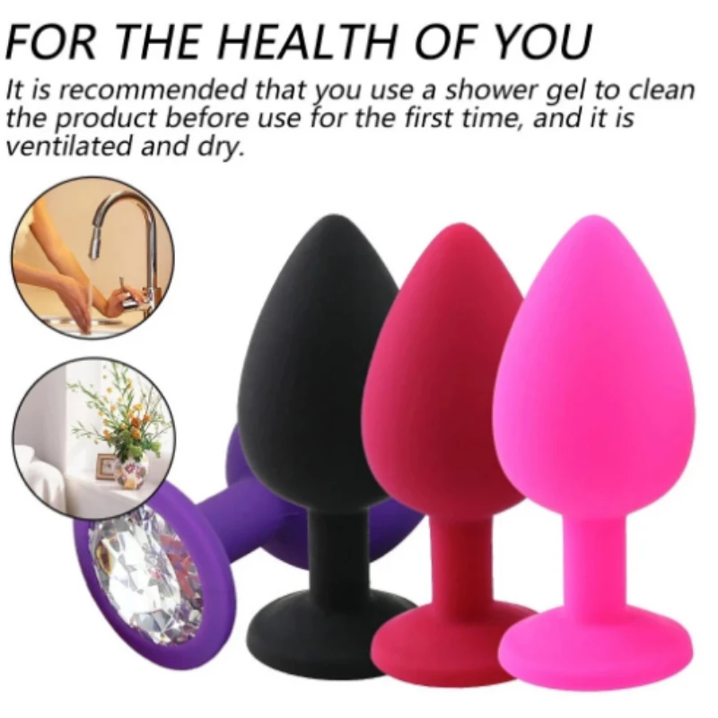 Silicone Butt Plug Anal Plug Unisex Sex Stopper 3 Different Size Adult Products for Men/Women Anal Trainer for Couples Sex Toys