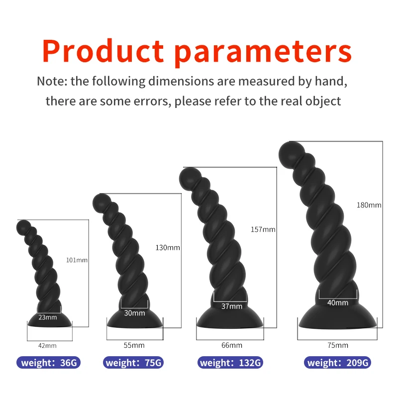 Silicone Anal Plug Dildos with Suction Cup Stimulate Vagina and Anus Big Butt Plug Soft Anal Dilator Sex Toys for Women and Men