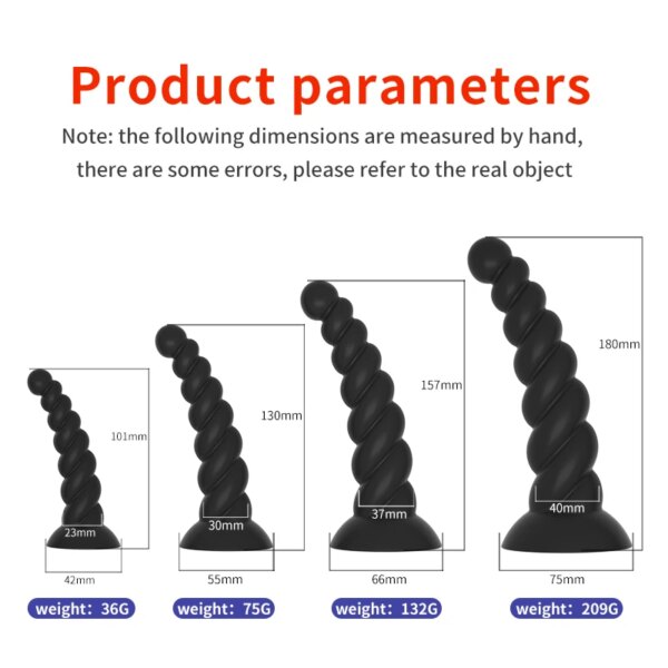 Silicone Anal Plug Dildos with Suction Cup Stimulate Vagina and Anus Big Butt Plug Soft Anal Dilator Sex Toys for Women and Men