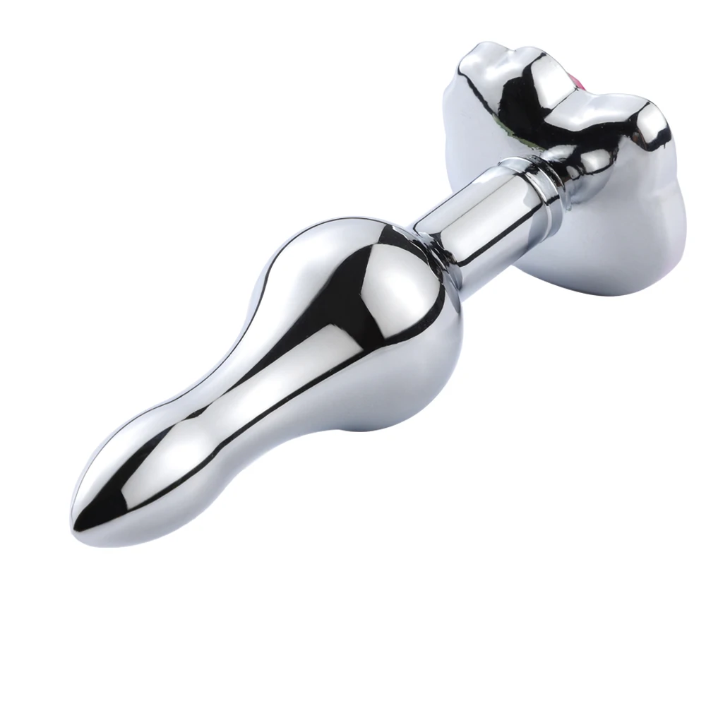 Steel Couples Games Metal Stainless Anal Butt Plug Crystal Holle Kitty Cat Face Bead Masturbador Sex Toys for Men/Women