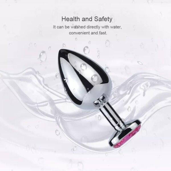 Steel Couples Games Metal Stainless Anal Butt Plug Crystal Holle Kitty Cat Face Bead Masturbador Sex Toys for Men/Women