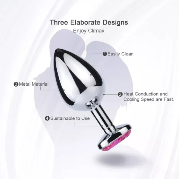 Steel Couples Games Metal Stainless Anal Butt Plug Crystal Holle Kitty Cat Face Bead Masturbador Sex Toys for Men/Women