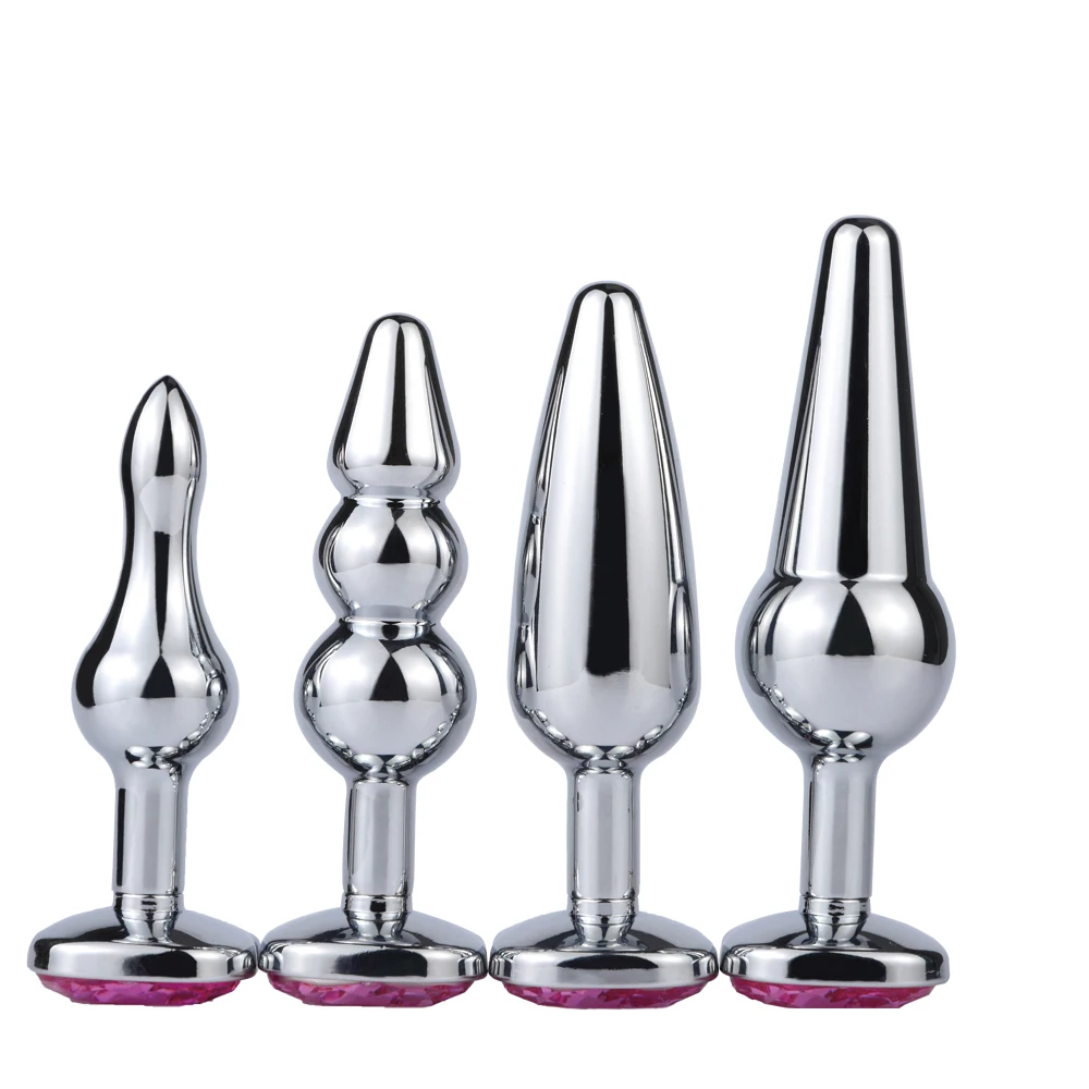 Steel Couples Games Metal Stainless Anal Butt Plug Crystal Holle Kitty Cat Face Bead Masturbador Sex Toys for Men/Women