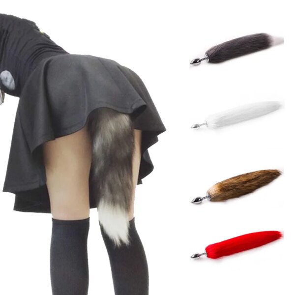 sexy fox anal plug tail anal toys for women adult sex product men butt plug stainles steel anal plug cosplay sex toys for couple 2