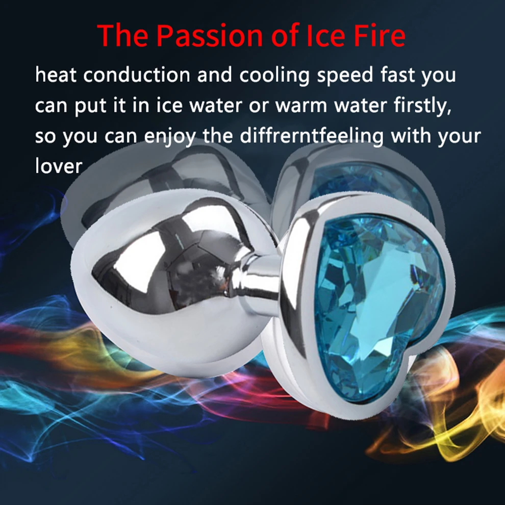 3Pc/Set Anal Plug Heart Stainless Steel Crystal Smooth Toy For Women 3 Size Butt Plug Stimulator Prostate Massager Adult Sex Toy