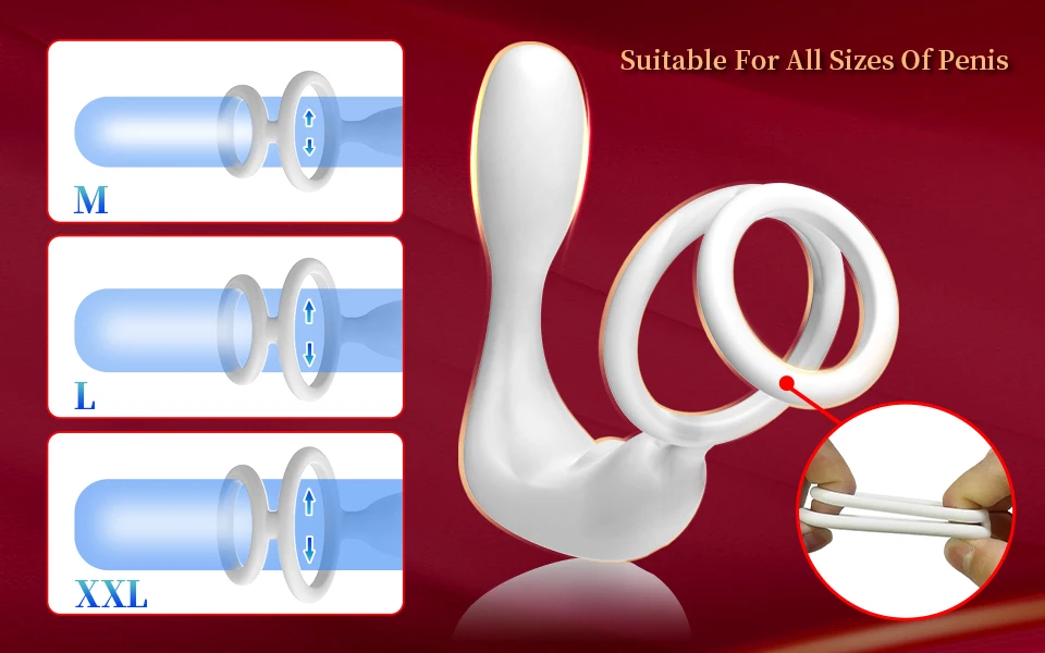 Safiman Prostate Massager Anal Vibrator Male Sex Toys with Cock Ring Vibrating Butt Plugs for Men 12 Vibrating Modes Wireless