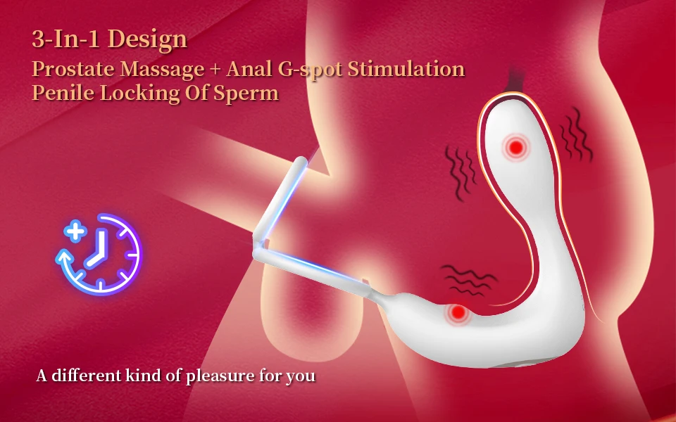 Safiman Prostate Massager Anal Vibrator Male Sex Toys with Cock Ring Vibrating Butt Plugs for Men 12 Vibrating Modes Wireless