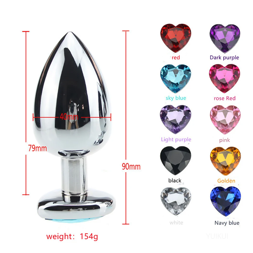 Heart-Shaped Anal Plug Sex Toys For Women Crystal Butt Plug Male Adult Toys Stainless Steel Prostate Massage Female Masturbation