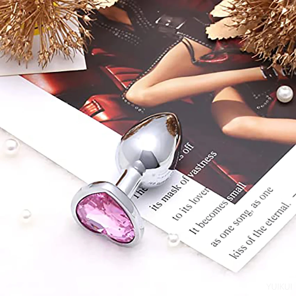 Heart-Shaped Anal Plug Sex Toys For Women Crystal Butt Plug Male Adult Toys Stainless Steel Prostate Massage Female Masturbation