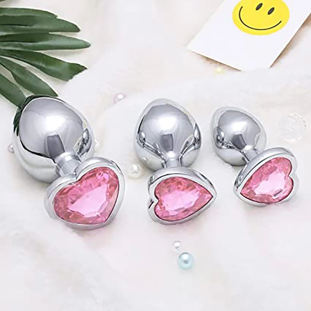 Heart-Shaped Anal Plug Sex Toys For Women Crystal Butt Plug Male Adult Toys Stainless Steel Prostate Massage Female Masturbation