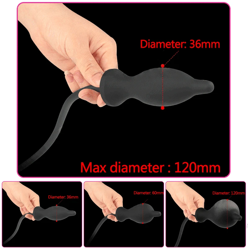 Inflatable Anal Dildo Plug Expandable Butt Plug with Pump Sex Toys for Women Men Anal Dilator Massager Adult Products Silicone