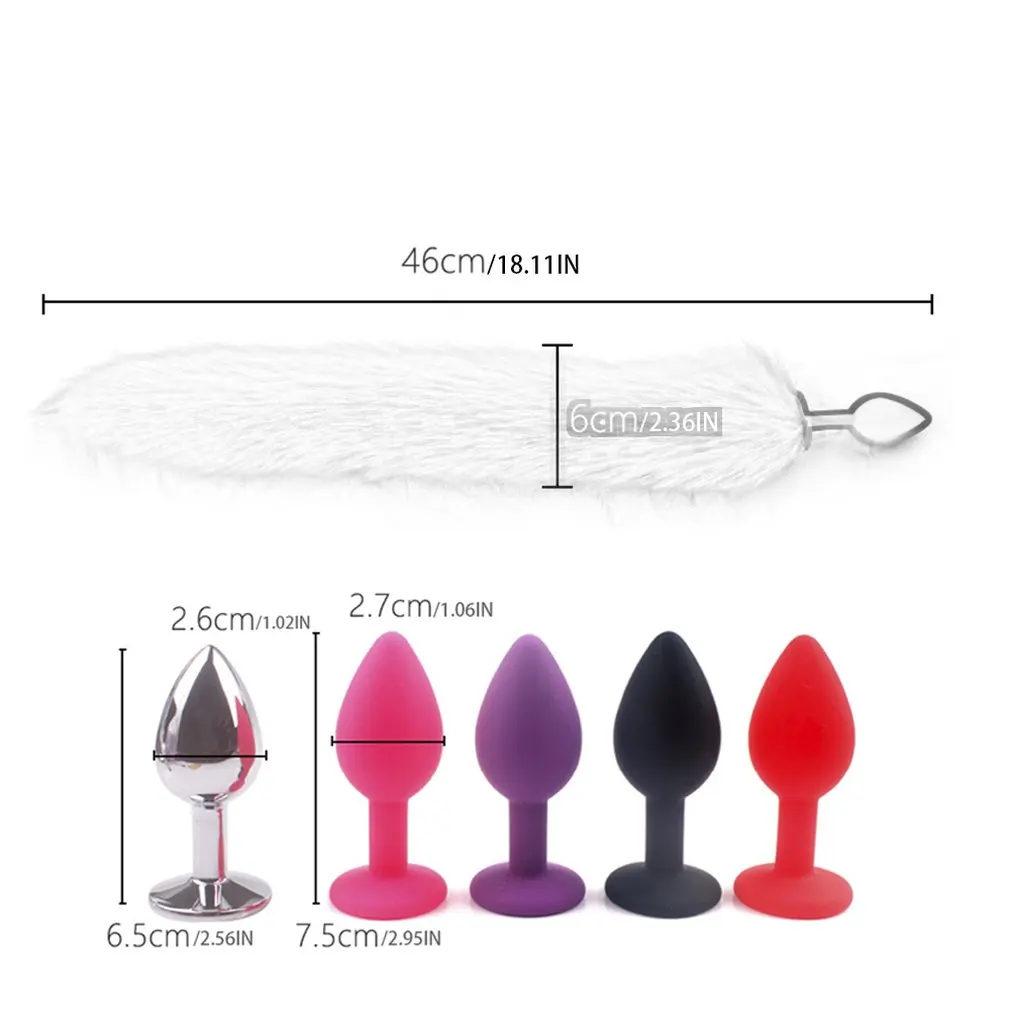 Sex Toys for Woman Cosplay Fox Mask Tail Anal Plug Metal Anus Butt Plug Mask Half Cat Mask Party Sexy Adult Mask Game Masks BDSM