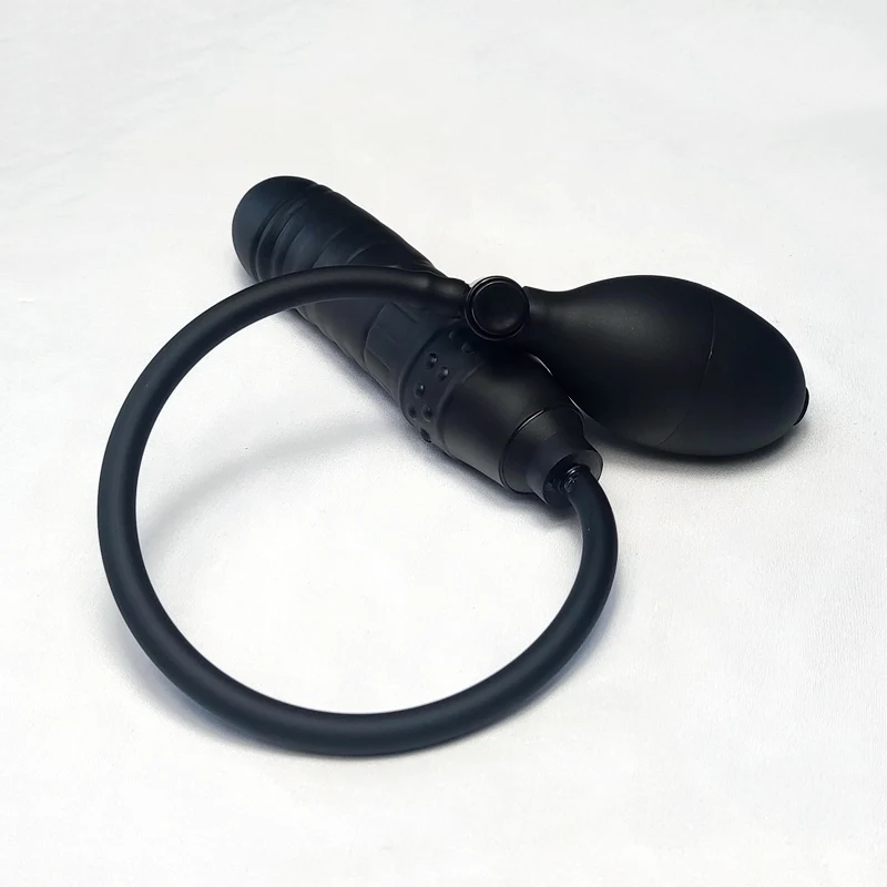 Expansion Diameter 14cm Inflatable Dildo Anal Plug with 5 Beads Built-in Silicone Column Huge Butt Plug Ass Dilator Anal Sex Toy